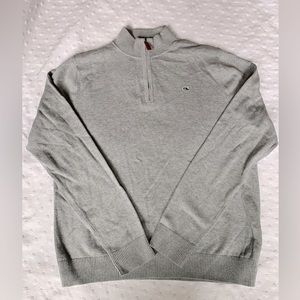 Boys Vinyard Vines Long Sleeve pullover quarter zipper top Gray size L